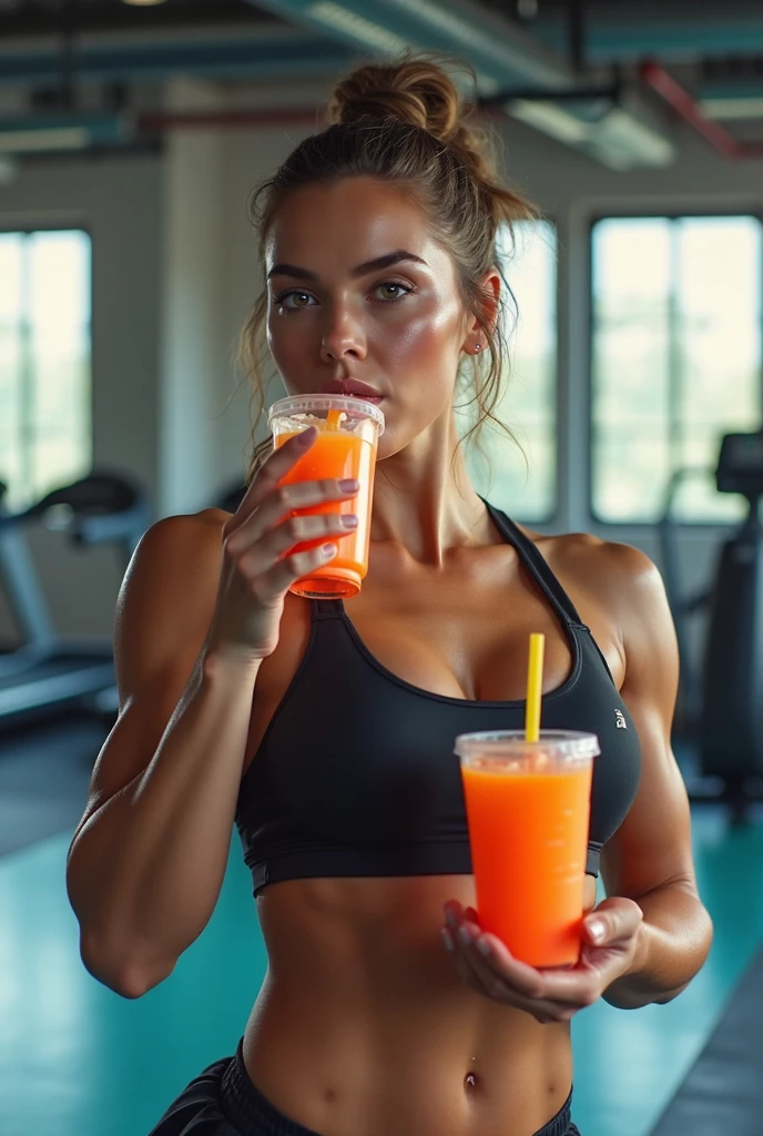 A youthful, angelic, fresh-faced, wide-eyed, innocent, 20-year-old, (fitness model:1.8), her aesthetics are Large breasts:1.4, small waist, and wide hipig ass. She sits at an a la carte restaurant, next to tall palm trees. It's dusk in Dubai,  Servants and customers mingle, people walk past, in and out of the restaurant, and our biracial/Blasian is still drinking from her frosted bottle.  On the other side of the marina, the lights of luxury homes can be seen. Our model is dressed in a white silk shirt with calligraphy in gold, a pair of white khaki shorts and sandles, her hair is in a ((double-bun style on either side of her head:1.8)).  She basks in the glow of the setting sun, the highly detailed, ultra-panoramic view of the luxury villas paints a tapestry of the rich life of those who live in Dubai. The flora and fauna of the beach a little touch of paradise. The surreal glow of the photorealistic, setting sun, seems to compliment her toned and tanned complexion. This image is rendered with hyper-photorealism,  135mm lens,  Koday 800 Gold and ultra-cinematic.,  Masterpiece, sharp focus, beautiful volumetric lighting, epic light,  intricate, intense colours, vibrant colours, chromatic aberration, UHD, 8K, (realistic, photo-Realistic:1.3), best quality, beautiful and aesthetic, 16K, (HDR:1.4), high contrast, (vibrant color:1.4), cinematic lighting, ambient lighting, side lighting, Exquisite details and textures, cinematic shot, Warm tone, full body:2,(Bright and intense:1.2), wide shot, by xm887, ultra-realistic illustration, siena natural ratio.