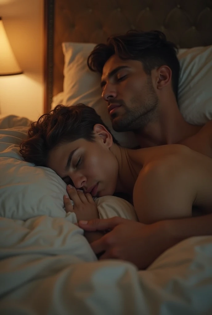 Husband and wife sleeping night