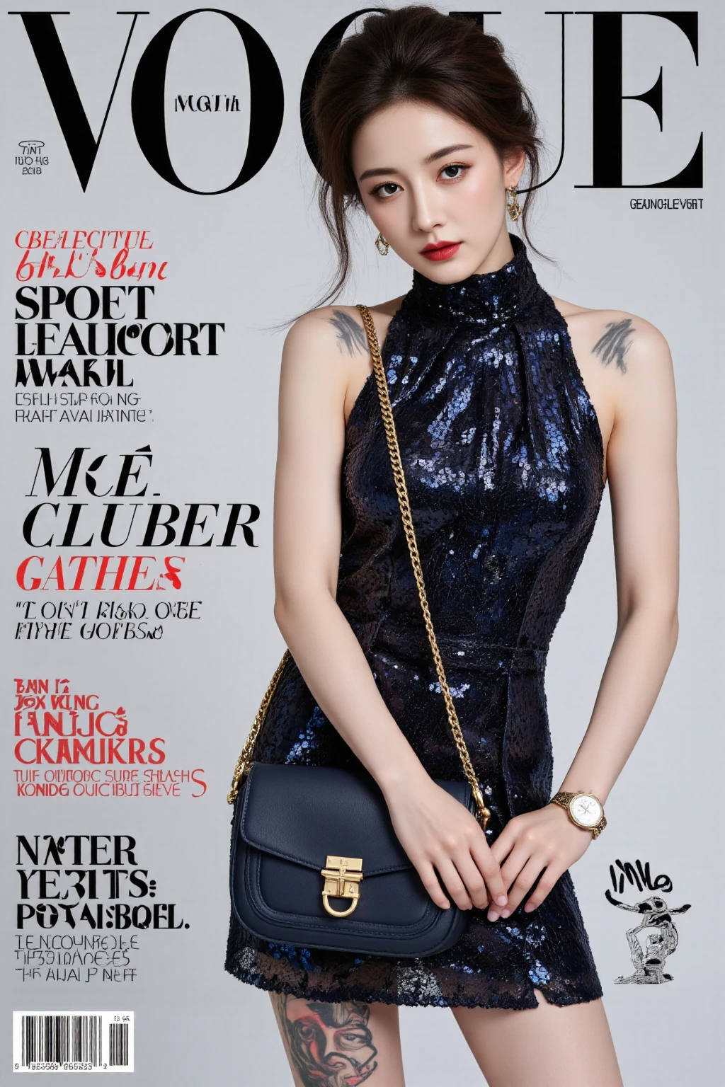 MagazineCover,virginKillerSweater, Side Chest, (Sleeveless:1.2), cleavage_Cutout