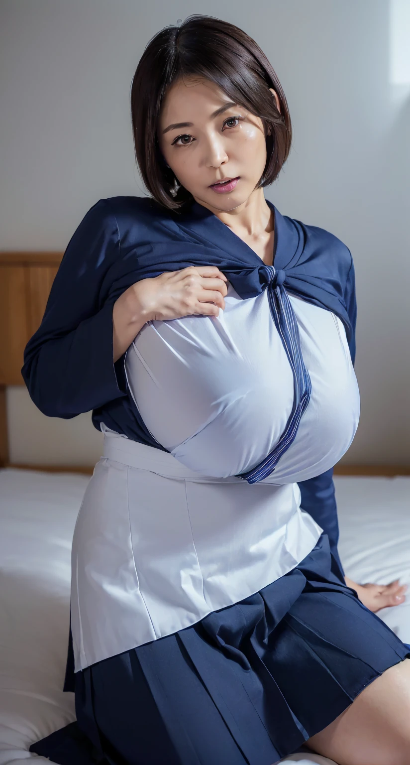 Jumbo (Oversized Clothes), Chubby adorable, 1 girl, (face to face), , baby face, angry face expression, half body portrait, (face details: 1), (eye details: 1), ((big breasts)). wearing transparent transparency soft long shirt, hijab, .. Cute posed. proportional body. Ultra High Res. realistic: 1.4, UHD, ((flowers pattern)), ((Bigger:2.3)), (((DARK BACKGROUND)))
