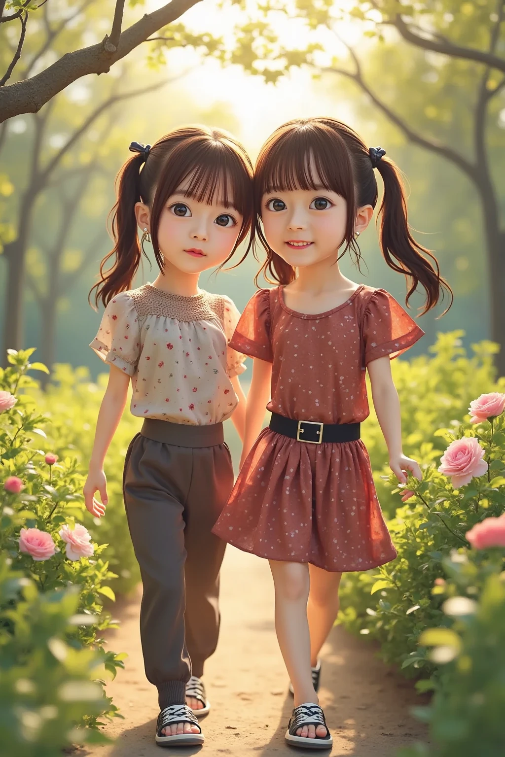 5Years and 1.5 Year girl, In Myanmar Bagoda