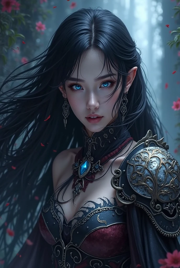POV, (masterpiece, best quality, ultra-detailed, best shadow), (detailed background,dark fantasy), (beautiful detailed face), high contrast, (best illumination, an extremely delicate and beautiful), ((cinematic light)), colorful, hyper detail, dramatic light, intricate details, (1 girl, solo,black hair, sharp face,low twintails,red eyes, hair between eyes,dynamic angle), blood splatter, swirling black light around the character, depth of field,black light particles,(broken glass),magic circle,
