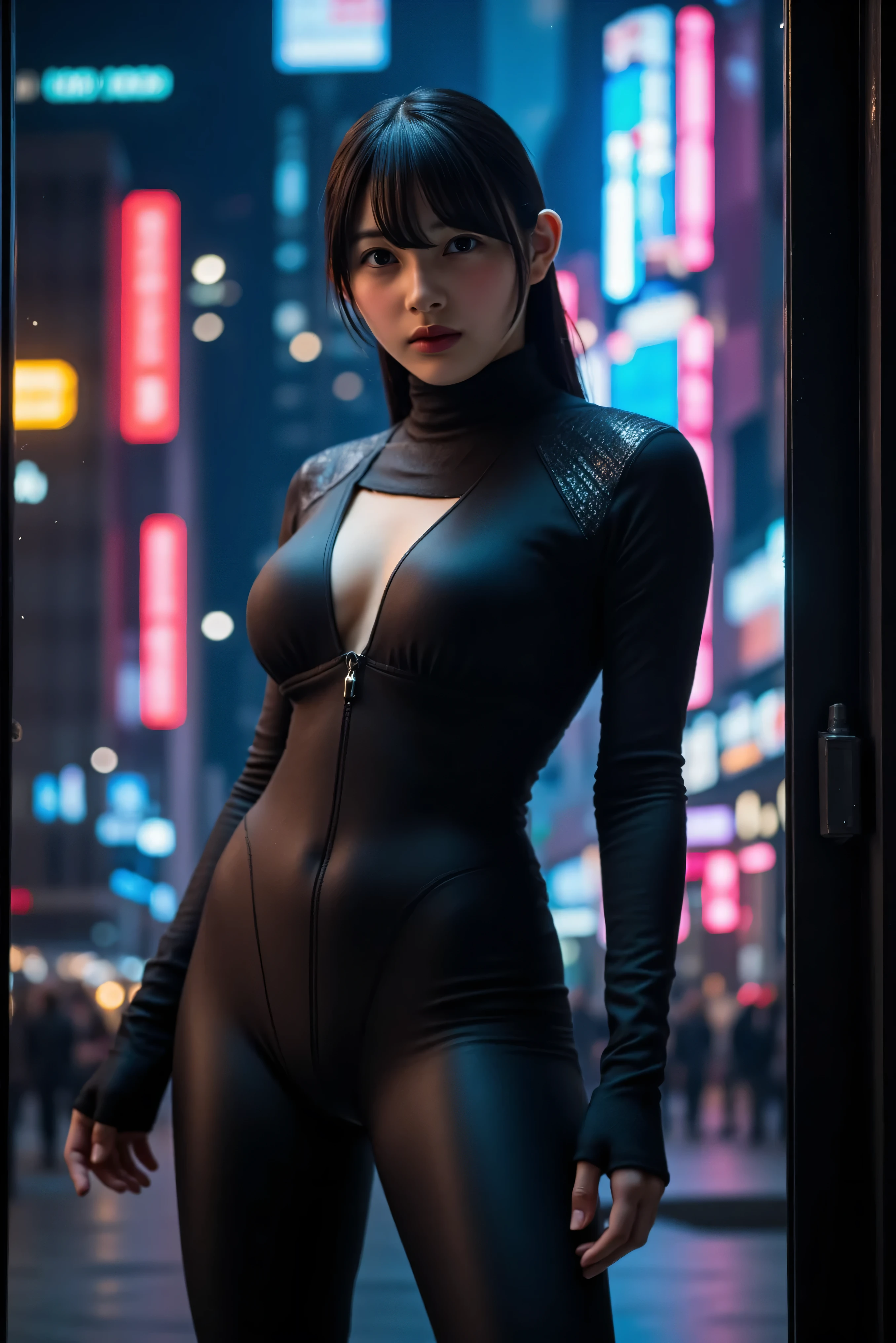(((Browsing Caution:0.9))),Large Breasts,Narrow waist,(Sexy Body),Rainy night,city,A beautiful woman with gal makeup wearing a sports suit in the downtown area of Gintama, Surrounded by sellers, Beautiful portrait of a stunning goddess girl, Beautifully detailed face, Porcelain-like skin, Full Body Shot, Centered, Very soft lighting, Symmetric, complicated, elegant, Very detailed, Realistic, Art Station, Concept Art, Smooth, Created by Greg Rutkowski and Boris Vallejo, cover, trendy style