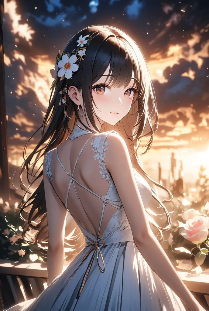 (masutepiece,Best Quality,8K),(extremely detailed CG1.1),Girl standing on the surface of the water emitting a beautiful light,Smile,large boob,(From below:1.2),Intricate details , Hyper realistic, Perfect Anatomy,A dark-haired,Red Eyes,(((Forehead))),Permed hair with wavy hair,(((length hair))),Hair over one eye,hair slicked back,(((Standing))),Full body,weddingdress,blush,Happy smile,Calm lavender fields as far as the eye can see, Water droplets,Lens Flare,Wind,Magnificent view,(chromatic abberation:1.3),Dynamic Angle,bird flocks,Cowboy Shot,Looking at Viewer,NSFW