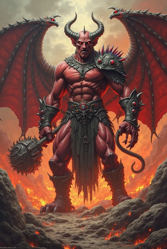 a painting of a demon and a demon with a demon on his back, Battle between good and evil, Devil vs. angel, angel vs. Devil, Heaven vs Hell, Good against evil, good and evil, battle between angels and demons, satan in hell, angels vs Demons, The heaven and the hell, hell and heaven, Jesus Christ fighting Lucifer, Good against evil