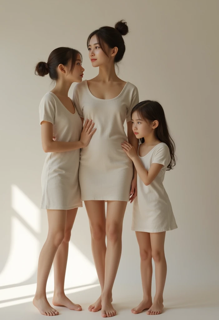 Pink Camisole dress , young thin cute girl, matching pantyhose