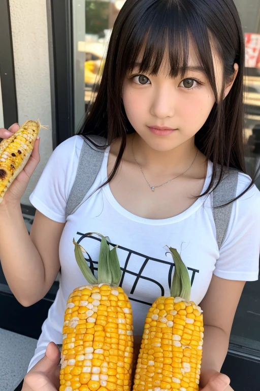 1girl with curved sports shirt and blue shorts, (Standing in the cornfields ), ((Cornfields in the background)),Plant cornfields in the background,tetas grandes, escote, (Juego de personajes), sonriente, (Ojos azules detallados), (labio rojo),(Cabello corto blanco resaltado), standing up position, Close-up camera view, Obra maestra,Anatomically correct, ojos perfectos, Dedos perfectos,((corn fields)), Background of green corn plants