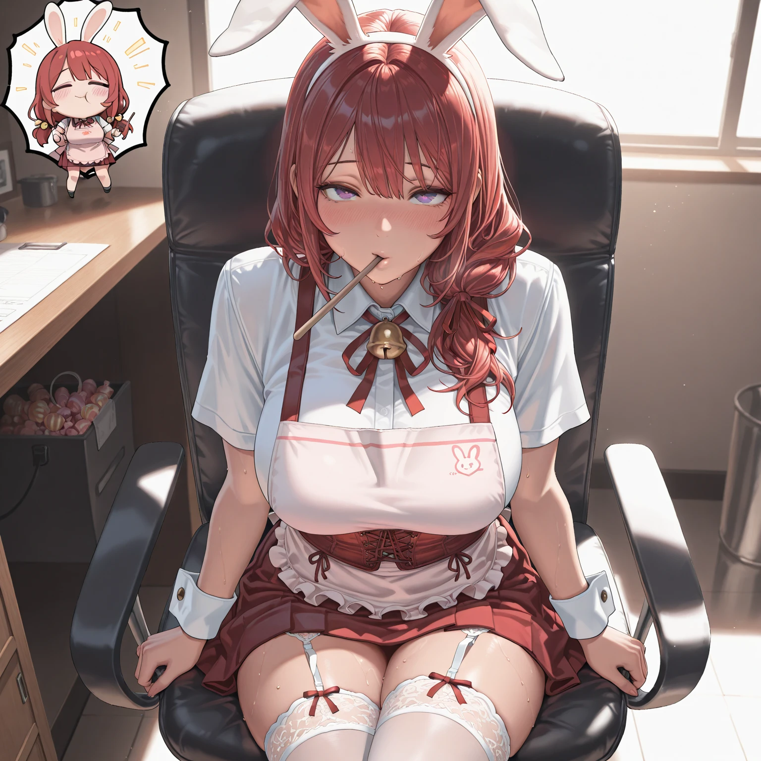 Office where many naked sheep girls work