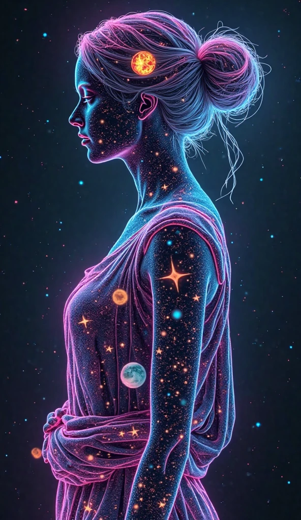 Look at the Galaxy Glowing Girl
