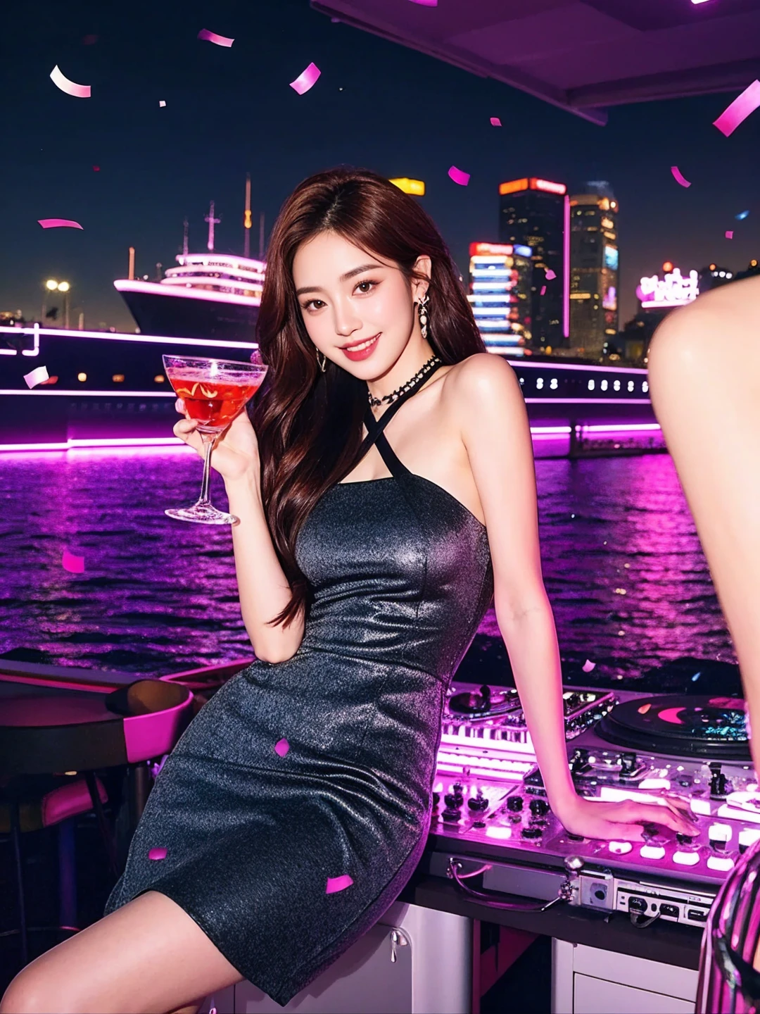 Miss beautiful Miss night sparkling Lovely Alcohol cocktails neon