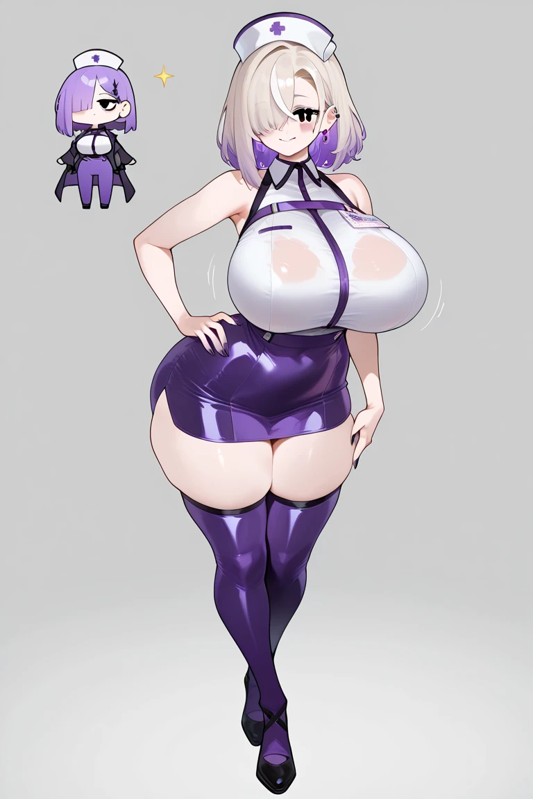 {{{masterpiece}}},{{{highest quality}}}, (huge breasts:1.5), (bent:1.5), (blurry) , (Depth of written boundary), (blurry foreground), (blurry background), (1 girl), (motion blur), (evaluation:safety), (photograph \(moderately\)), Igawa Asagi, 1 girl, alone, long hair, looking at the viewer, big breasts, black hair, gloves, holding, green eyes, blue hair, Are standing, bare shoulders, full body, parted lips, elbow gloves, shiny, high heels, shiny hair, aqua eye, body suit, covered navel, turtleneck, sheath, Fishnet tights, perfect for your skin, shiny clothes, impossible clothes, ninja, unsheathing, purple body suit, covered clavicle, impossible body suit, Strong lower body, strong legs, full body shot, plump body, Erotic manga taste, mature woman, Akiyama Rinko,