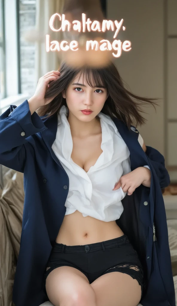 ulzzang -6500-v1.1, (Raw foto:1.2), (Photorealsitic:1.4), a beautiful detailed girl, extremely detailed eye and face, beatiful detailed eyes, Ridiculous, unbelievable Ridiculous, huge filesize, ultra-detailliert, hight resolution, ighly detailed, top-quality, ​masterpiece, Kemomimi, ((Japan Girls' High School Blazer Jacket、Open jacket、ribbon on the neck、White bra:1.2、a miniskirt)), all-fours、school classrooms、illustratio, ighly detailed, nffsw, unification, 8k wallpaper, magnifica, finely detail, ​masterpiece, top-quality, Highly detailed ticker uniform 8K wallpaper, Light on the Face、电影灯光、16yo girl、(no-bra)、((witheout panties))、((dynamicposes)))、(camel's toe)、(half)、(Raw feet)、(Crawling on all fours like a dog))