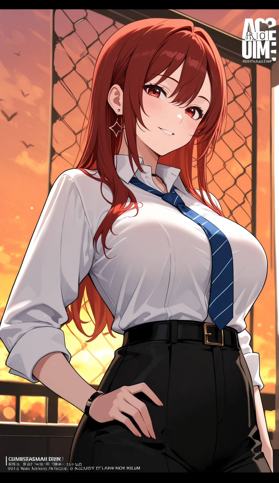 Makima, half naked, big-boobs, big-ass, full-body,