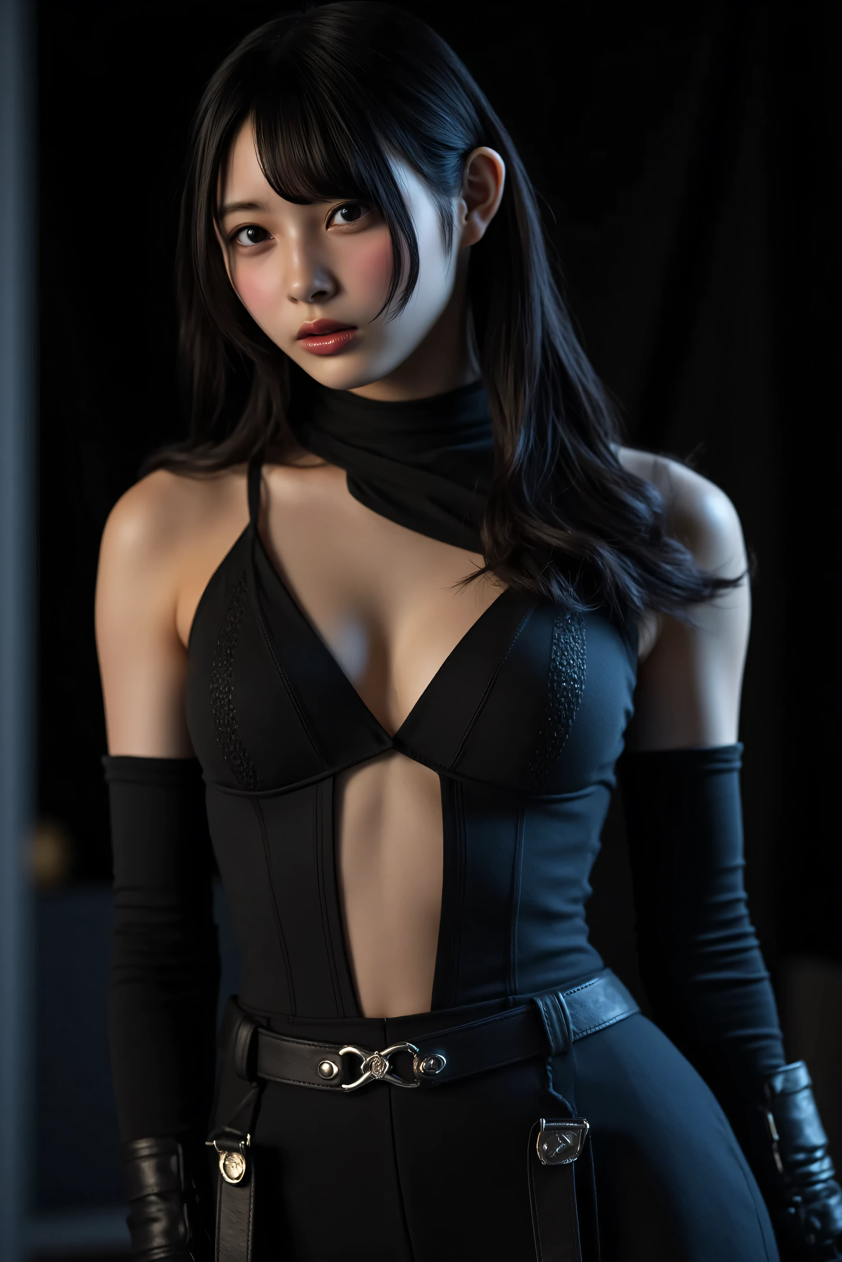 8K, Top Quality, Intricate Details, Ultra Detail, Ultra High Resolution, Masterpiece, close up shot, shot from behind, (Looking back), (full body: 1.1), Slender, Smile, (Makeup: 0.4), ,(( red eyes, black hair, bangs, very short hair, random short hairstyle)), (Fluffy Eyes: 1.21), (()), 1girl, solo, 1 girl, ((Tifa,Tifa・lockhart,Final Fantasy 7,FF7,l)), close up shot, , ((tall)), (((fit body))), (((slim face))), sharp face, ((walking pose)) ,(detailed face), sharp face, small lips, , ,(( ass up, butt cheek,)) ,, ,
((, )), , ((maxi dress )), detailed face, detailed breast, large breast, huge breast, detailed ass , detail nipples ,, Narrow Waist, Skinny, tall , 190 cm tall, Muscular, Navel, Exposed Abdomen, Pointed Chest,, Beautiful girl with accentuated slender abs: 1.4, Six Pack Abs: 1.4, , Perfect Body, detail legs, (( dark background)), black background,