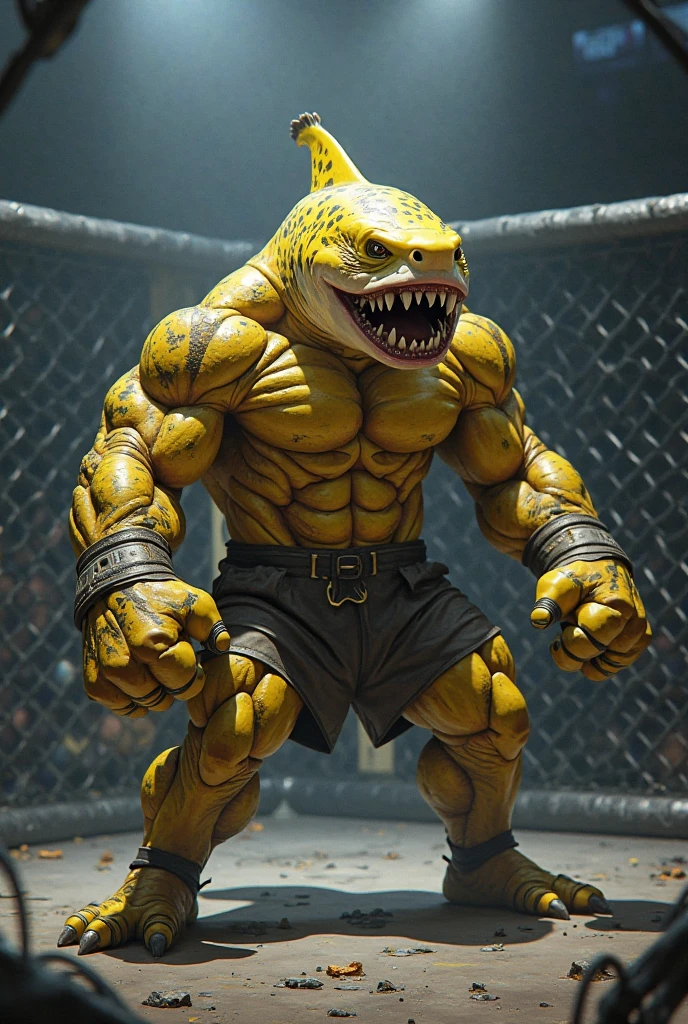 Detailed picture of a confident male villain wrestler anthro, (crocodile, olive green, lean body) in a wrestling ring, trending on Art Station, Ross Tran, ruan jia, foxovh, ((determined expression, gritting teeth, wearing navy wrestler pants, wearing wrestling protective gear, with a metal chain around he's neck, (((dynamic lighting,))), cartoon