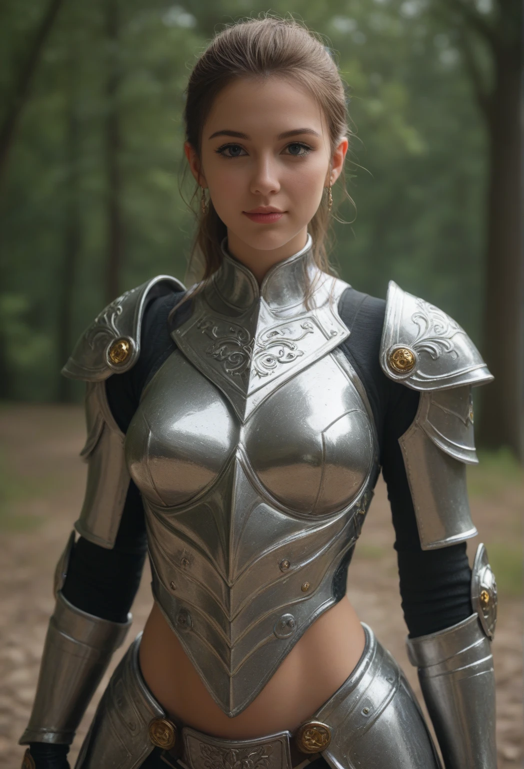 A determined woman, clad in futuristic armor adorned with bioluminescent patterns
masterpiece, best quality, intricate, realistic, photorealistic,  light brown hair,  amber eyes,   <lora:bimbostyleFourUSD:0.5>, on wall,