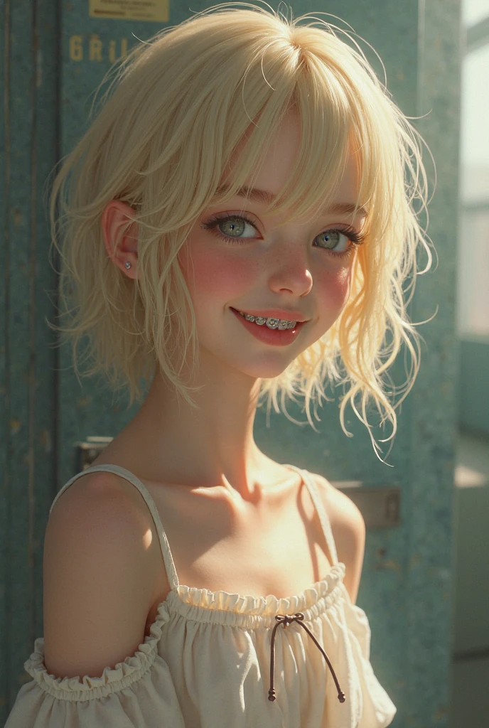 A happy girl, crying happily.