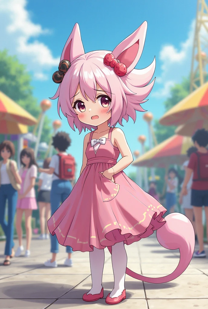 Skye, dog, young, furry female, anthro, body fur, small breasts, ((goggles, pink pilot hat, Skye collar, pink top, midriff, pink mini skirt)), detailed body fur, detailed face, detailed eyes, glistering body, shiny body, gorgeous body, masterpiece, full body, feets with three toes, 3 toes, standing, full body, :3, athletic body, looking at you, full body, :3, athletic body, looking at you, street city, clear sky,
