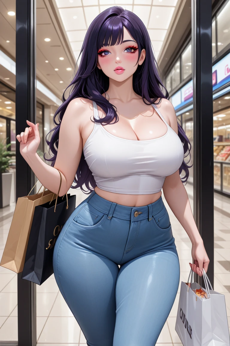 Asian woman in purple top and jeans posing for photo, Purple top, gorgeous chinese models, Beautiful Asian girl, cleavage, Gorgeous young Korean woman, Purple body, With large breasts, Beautiful asian woman, Japan goddess, buxom chested, Asian girl, beautiful Korean women, Busty, The chest large, Big breasts