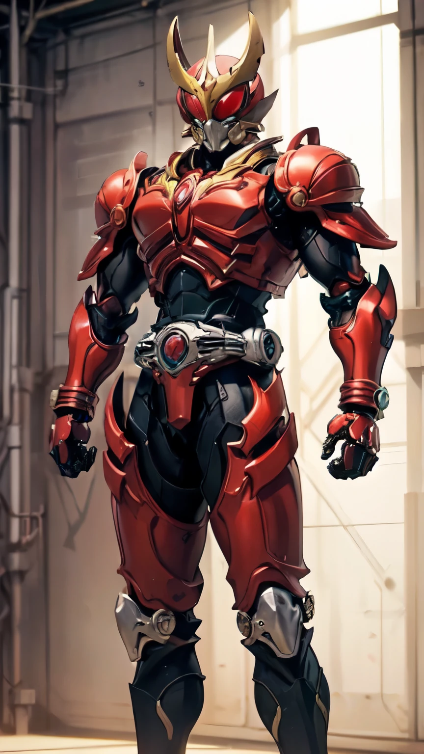 (masterpiece:1.5, Highest Quality:1.5, very delicate :1.5), ((male:1.5)), フルフェイスヘルメットをかぶったmale性, green eyes, fantasy-style high-tech biomimetic armored combat uniforms , (Composite layered chest armor), The design combines weight and agility, fully sealed shoulder guard , Matching arm and leg guards, Jeweled Belt, (coloring is based on indigo with silver accents, organic biotech , The concept is inspired by the Iron Beast, glowing eyes, Armor shines , Future SF city stand ), raising his left arm up、anime style with his internal mechs exposed, exquisite and mature art style , metallic , high image quality, high resolution, ultra detail shot from an angle, Super Precise Painting, professional, Perfect physique, golden ratio, anatomically accurate, symmetrical faces, Very detailed eyes and face, High Quality Eyes , creativity, RAW photos , 超high resolution, 32K, natural light, cinematic lighting, masterpiece-anatomy-perfect,A young man in a workshop assembling a massive kamenrider. He is wearing a mechanic jumpsuit, holding tools in his hands, focused and determined. The Gundam is partially built, towering over him, with exposed mechanical parts, wires, and glowing components. The background is filled with shelves of parts, blueprints on the walls, and industrial lighting casting realistic shadows. The scene is gritty, detailed, and highly realistic, capturing the intensity and scale of the construction.