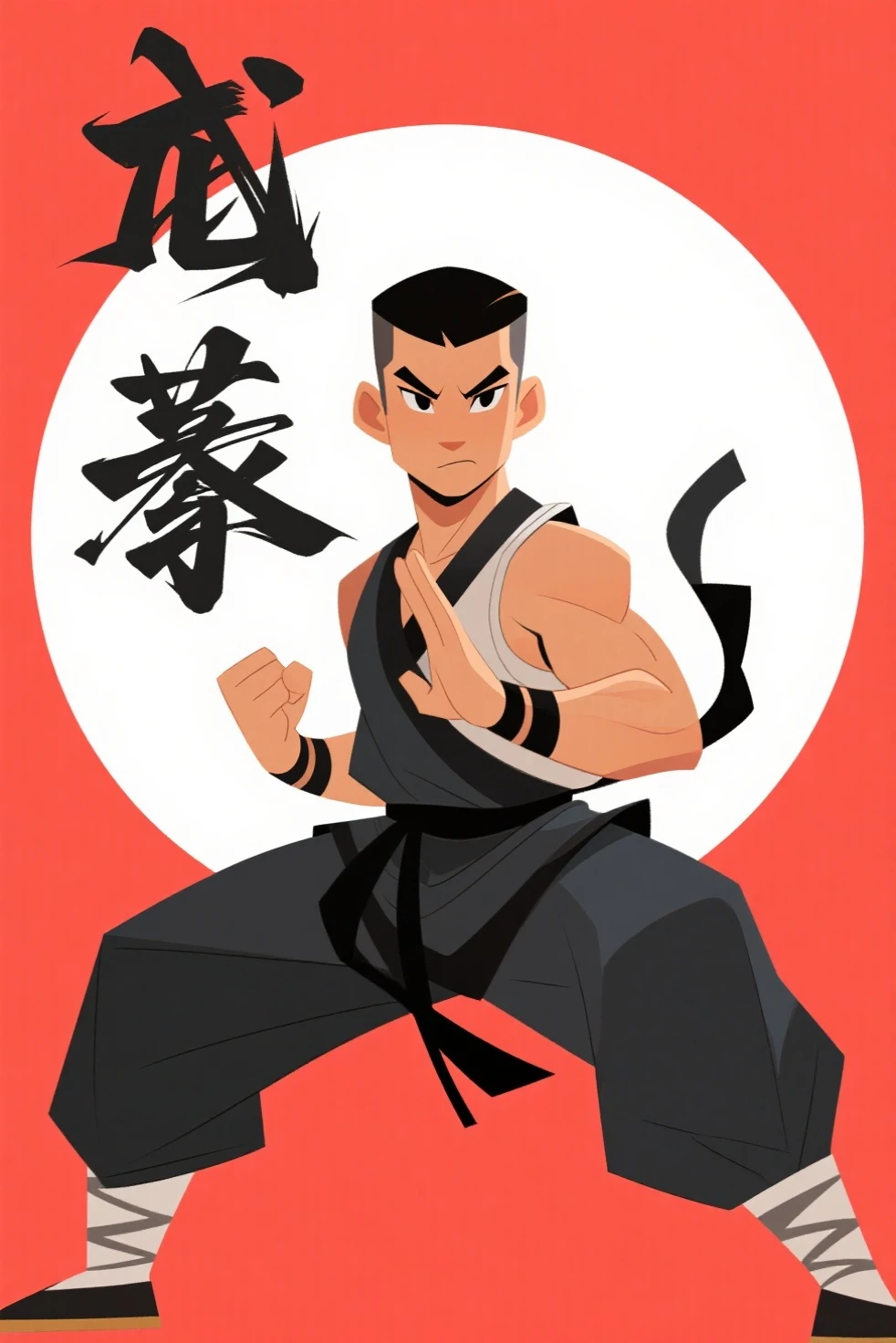 "Gravity Training" Sticker: Showcasing King Kai's unique training methods, this sticker shows the character demonstrating his intense gravity-based exercises. The design uses bold, dynamic lines and a vibrant color palette to capture the intense physicality of King Kai's teachings, on a white background.