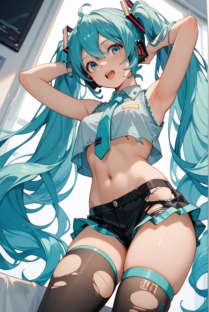 Hatsune Miku, bikini, tong, heels
