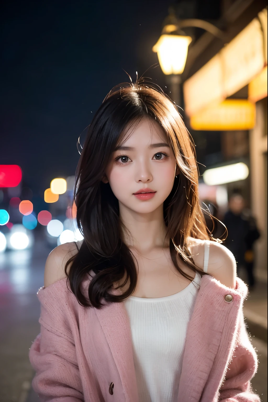 Random pose, Mix 4, (8k, Raw photo, highest quality, masterpiece: 1.45), (Realistic, Photorealistic: 1.37), One Girl, cute, Laughter、Cityscape, night, Professional Lighting, Cafe,street,Photon Mapping, Radio City, Physically Based Rendering, Gradient black hair, Gray Hair, Medium-long loose hair,Gal,Handsome, With a girl, Big ample breasts,uniform, high school student,brother,Tight Skirt,highest qualityの写真, High resolution, 1080p, (Clear Face), (Detailed face description), (Detailed hand description), (masterpiece), Lifelike, Extreme light and shadow, Disheveled Hair, masterpiece, Rich details, (Beautiful Faces), (highest qualityの写真), (masterpiece), (Finely grained), dual、Look in front of you, Thin clavicle,Emphasis on armpits、Show lower milk