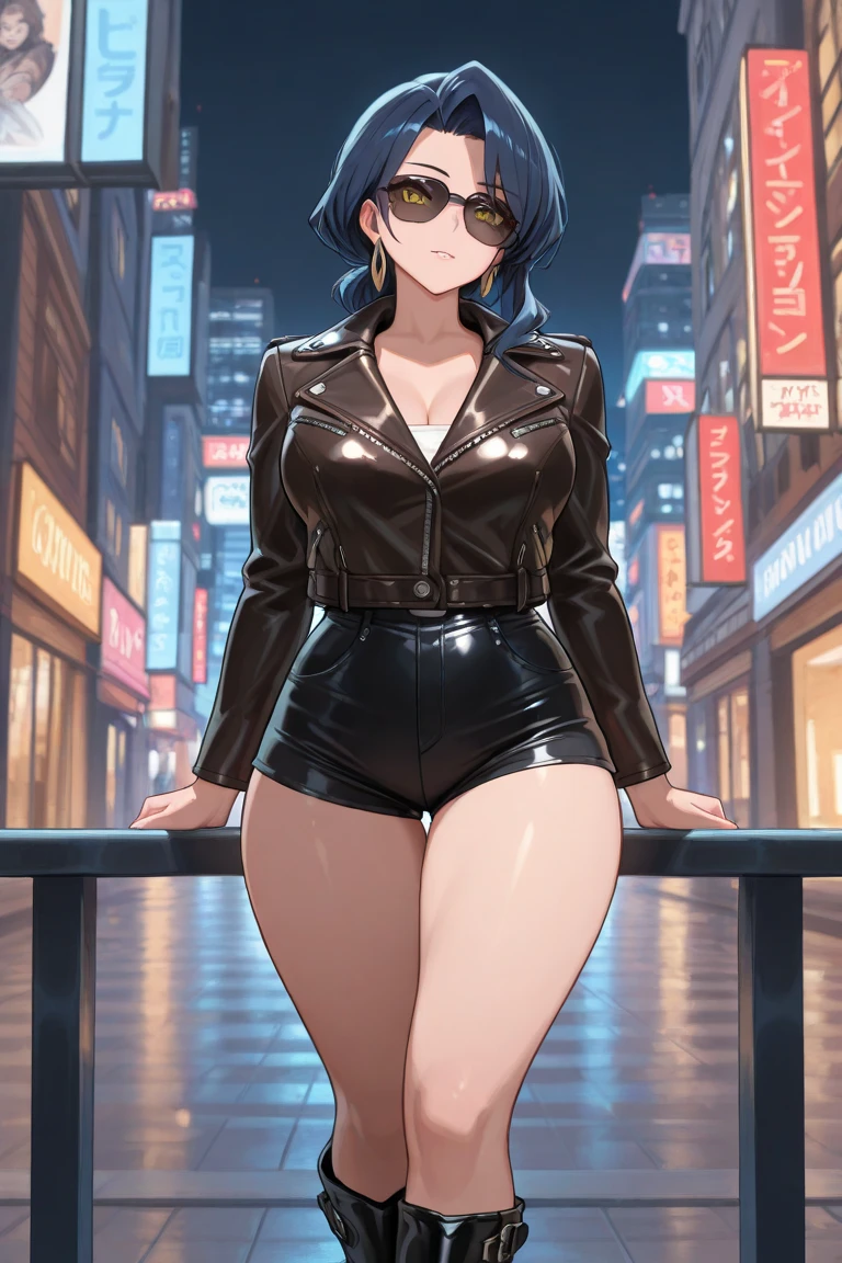 score_9, score_8_up, score_7_up, source_anime BREAK 1girl, pov,tatsumaki, hypnosis, standing, street at night, heart-shaped pupils, swept bangs, short black dress, brainwashed, blush, looking at viewer, thigh gap, phone, heart, eye symbol, purple hair, rating_questionable