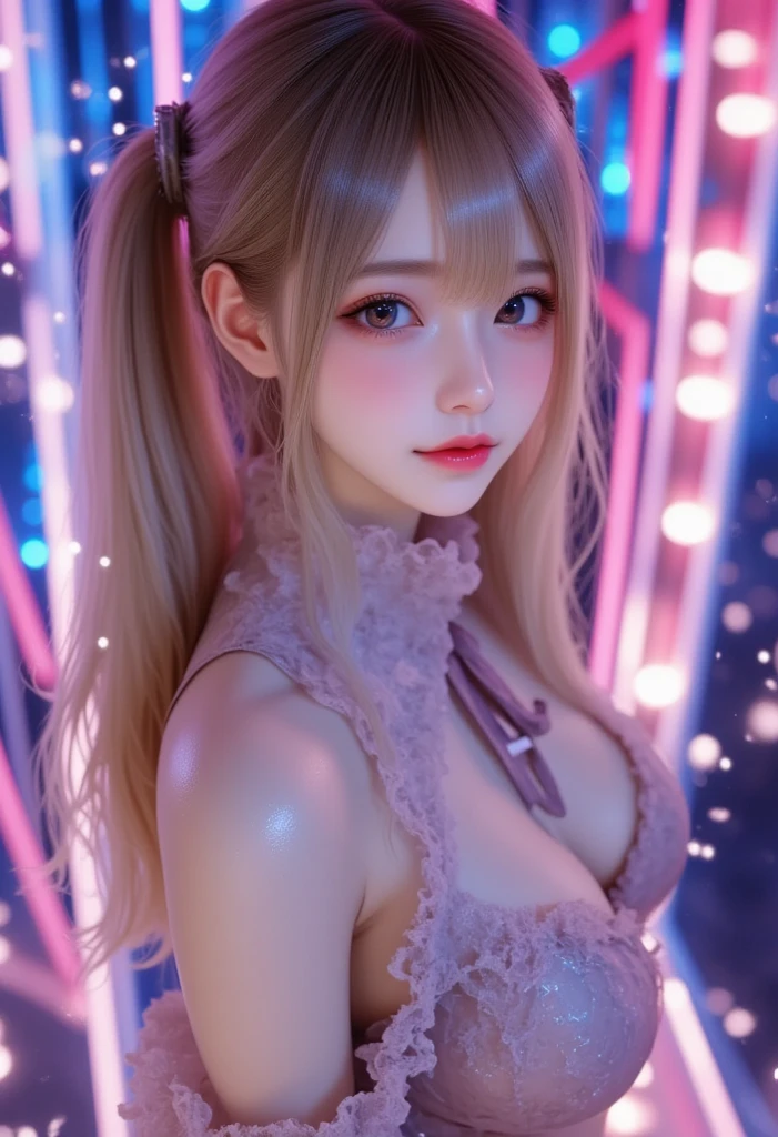 ((NSFW:-0.95)), (((nipple:-0.9))), ((Acutance:0.85)), (((from below)), The Sky takes up more than third of the composition ) . The background is the downtown area at (Twilight:1.4), (((Red-dyed clouds above hed:1.3))), { (many colorful Lights:1.2) | lens flare | Burning | heyz | (luminous Particles) | Mystic sight } . (Masterpiece:1.2) of professional Analog photo with Hasselblad, (((realistic and photorealistic with touch of rawness:1.37))), physically-based 3D rendering with ultra-detailed. ((( A KAWAII girl in WHITE Fundoshi, at Hakata Gion Ymakasa Festival ))) . (((from below:1.2, bokeH))),(((not beautiful hand:-0.9))), Assfocus and she looking ahead .