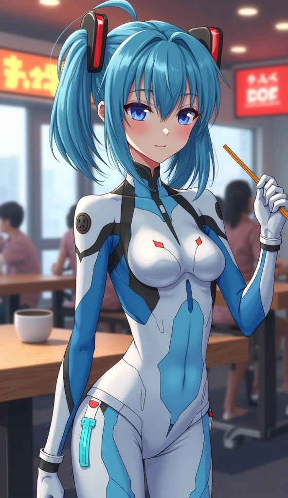 Anime - Estilo Mujer con traje blanco y azul posando frente a una ventana, Chica de anime deshonesta Ayanami Rei, Rei Ayanami, Ayanami, Estilo anime 4K, biomechanical oppai, Arte de anime digital avanzado, Mejor fondo de pantalla de Anime 4K Konachan, Arte digital cyberpunk anime, Arte detallado del anime digital, Arte de anime digital, Perfecto anime cyborg mujer