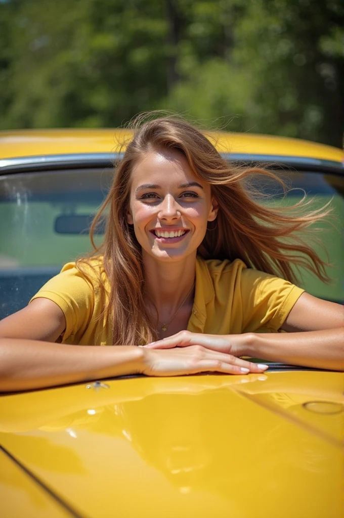 Candid photo of a young woman, age 20, wearing only bikini, smiling gently, full body visible, on a car racing circuit under under the vibrant lighting of a sunny day, shot with all figure visible on a Canon EOS 5D with a 50mm lens, in the style of Alberto Seveso., (masterpiece, best quality, hires, high resolution:1.2, 4k, 8k , high quality), extremely detailed, realistic, intricate details, highres, <lora:Kiiira_set2_V3_reg:1>