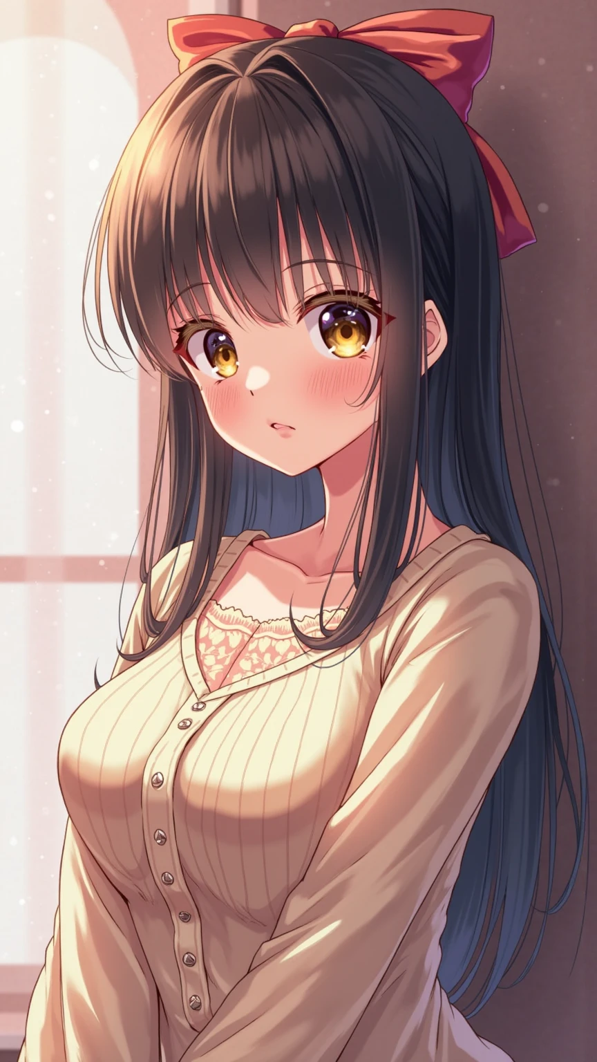 Anime girl sitting with her legs open showing her pussy