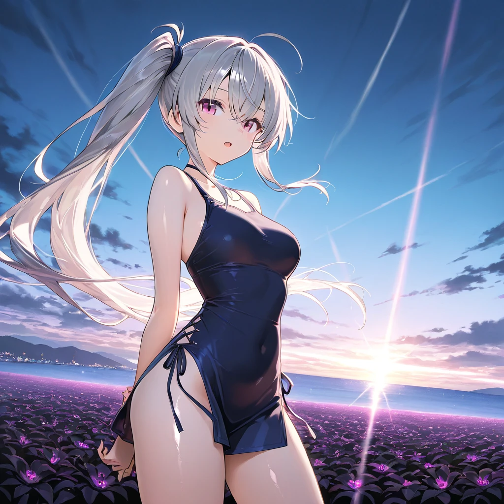 1girl, Hu Liena, ((white eyes)), sexy pose, bikini, white moon in background, stars, space, (lightroom: 1.13), soft light, (natural skin texture: 1.2), (hyperrealism: 1.2), clear focus, focus