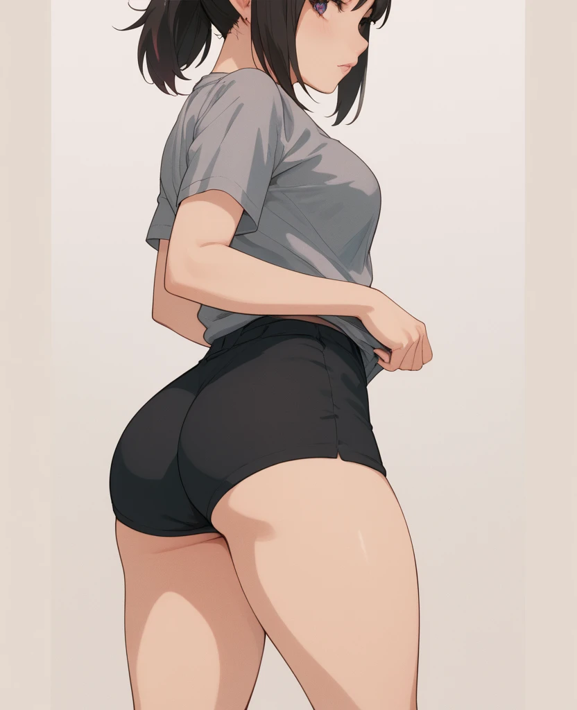 [((masterpiece)), ((HD)), ((high res)), ((full body portrait)), ((waist-up)), ((front view)), ((detailed shading)), ((soft textures)), ((intricate details)), ((anime girl)), ((cinematic)), {attractive; ((athletic 36 year old woman)), (brown hair), (short ponytail), (cute blue eyes), ((athletic body)), (curvy hips), (beautiful legs), (cute grin)}, {(white T-shirt), (Black gym sweat pants), (whistle necklace), (black tennis shoes)}, {(standing), (hand on head), (looking ahead), (looking away)}, [background; (grass plains), (school soccer field), (blue sky), (clouds in sky), (ambient lighting)]
