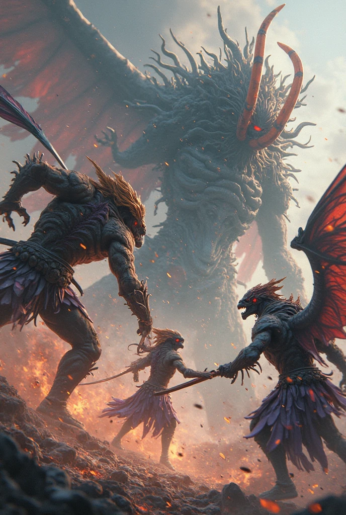 A geekbone between armored angels and demons,-- Epic battle-- filmed by a drone-- monsters with wings vs angels-- armored angels fighting-- HDR movie scene-- MAXIMUM quality -- hyper realism-- maximum deralhes --realism-- movie scene