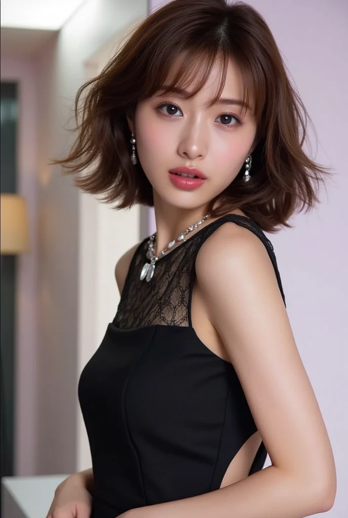 ((An ultra-high picture quality、top-quality、8k picture、​masterpiece:1.3))、Crisp focus:1.2、Beautiful woman with perfect body shape:1.4、Supreme Beauty、Super Slender、abdominals:1.2、((blondehair、short-hair、Hair Styling Arrangement、beutiful breast:1.2、tchibi、))、a wet body:1.5、Highly detailed facial and skin texture、A detailed eye、二重まぶた、japanes、sixteen years old、Perfect five-finger、perfect hand、perfect arms、perfect leg、perfect foot、night city background、Idle face、Complete nakedness、Cabaret background、perfect  eyes、Perfect makeup、red-lips、A slight smil、open the legs widely、Open both legs、Delicate hair、skinny  body、Ganimata leg opening、Hands behind the body、Sex Worker、high quality make up、sexypose、Gorgeous and elegant hair、Bewitching face、Best Makeup、The cutest beauty in the world、Best Hair Styling、Stylish hair and makeup、The sexiest in the world、Sleepy face、Wearing a black cocktail dress、Wearing a dark party dress、Black Gorgeous Dresses、Elegant dress、The finest dresses、Wear hair ornaments、Ring earrings、Glittering Gold Dress、Black lace dress、Black Gold Dress、Glamorous atmosphere、Luxury high heels、Diamond necklace、Short stature、tchibi、Infant face、Glittering bracelet、Glittering anklets、Condescending eyes、Bun head、Young face、