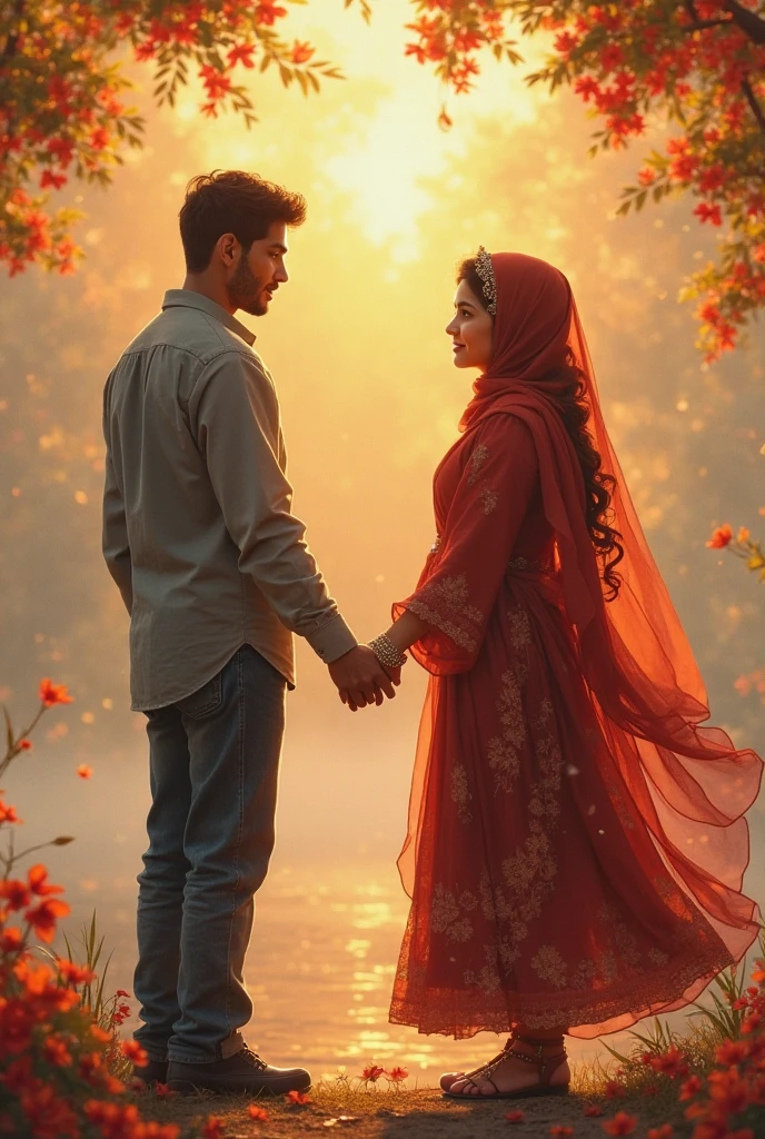 সৌদি আরবের একটা ছেলেকে একটা হিন্দু ধর্মের মেয়ে রোমান্টিক জরিয়ে ধরা মূহুর্ত