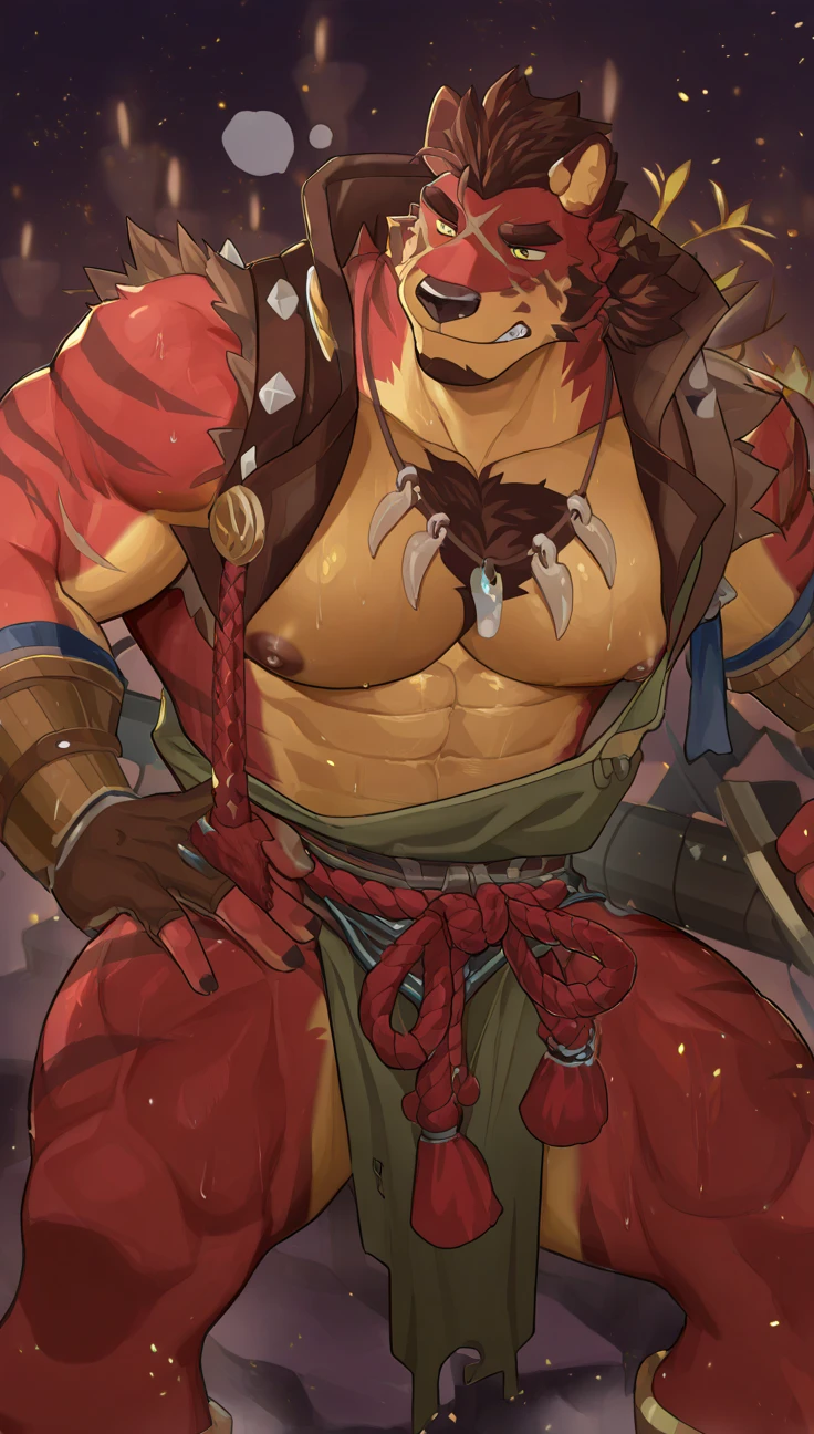 Bowser, male, long red hair, buff, side view, naked, fully naked, no clothes, nudity, naked, red hairy pubic hair, round butt, tail, hd 8k, high resolution, posing, side view