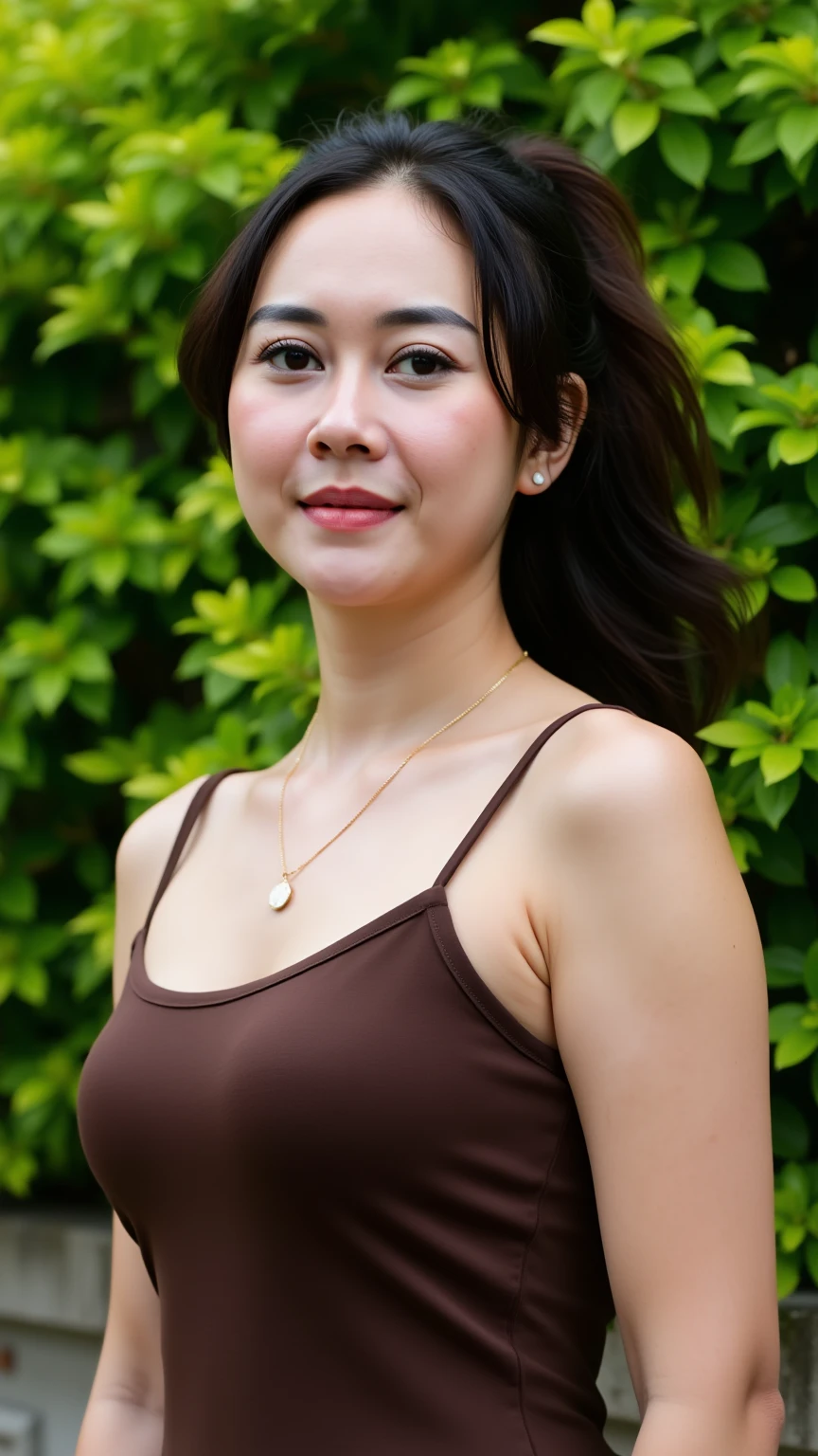 (8k, RAW Photos, Best Quality, Highest Resolution: 1.1), (Ultra Realistic: 1.4), (Realistic, Photorealistic: 1.3), young girl, (Malay Uzbekistan look), (wearing tight transparent white tshirt), sit open legs, river with waterfall on background 6pm, (dimples cheek), Realistic Face, Realistic Body, Realistic Skin, side view, Absurdity, Masterpiece, (Cute: 1.8), Cuties, Solo, Detailed Black Eyes, Innocent Eyes, Film grain, long simple necklace, ((hair black, long layer cut, wavy)), cherry colored lips, look viewer from below, open lips, cleavage, slim, small breast, nipples, upper teeth, cute smile show teeth, (smiling eyes: 0.6), (grin: 1.2)), depth of field, blurred background, eye focus, bokeh, young, 85mm lens f/2, ambient soft lighting, photon mapping, radiosity, physically based rendering,