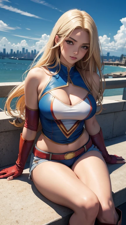 Ultra-detailed complex 3D rendering of the face, (masterpiece, top quality, octane rendering,), glamour shots, full body image, very beautiful young elves, cleavage, (highly detailed skin: 1.2), (exposure: 1.1), ((gold micro bikini studded with jewels: 1.95))))). 40k, (((very soft breasts)), (((noticeable large pink areola)), beautiful Caucasian woman with full soft breasts and dark skin with big buttocks, one, long braided hair, big breasts, dynamic angle, (((huge breasts: 2.4)), ultra-realistic photos, ((((blonde))), futuristic urban background, facial muscles, (((((detailed and glamorous gold crown)))), In the style of Marvel Comics, ArtStation Trends, Clear Focus, Intricate Detail, Very Detailed, Detailed Red Eyes, Very Detailed, Sharp Focus, Digital Rendering, Professional, Abs, Lip Gloss, Glossy Skin, (((Gorgeous blue cape lined with fur: 1.95))), sexy pose,