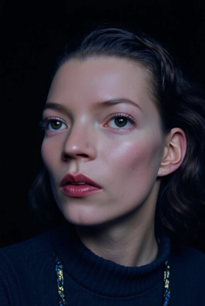 photo of extremely sexy (millajovov:1.1), a woman as a sexy student, closeup portrait upsweep updo, (Bear Brown tight long sleeve turtleneck top), at a cantina sitting bar (masterpiece:1.5) (photorealistic:1.1) (bokeh) (best quality) (detailed skin texture pores hairs:1.1) (intricate) (8k) (HDR) (wallpaper) (cinematic lighting) (sharp focus), (eyeliner)