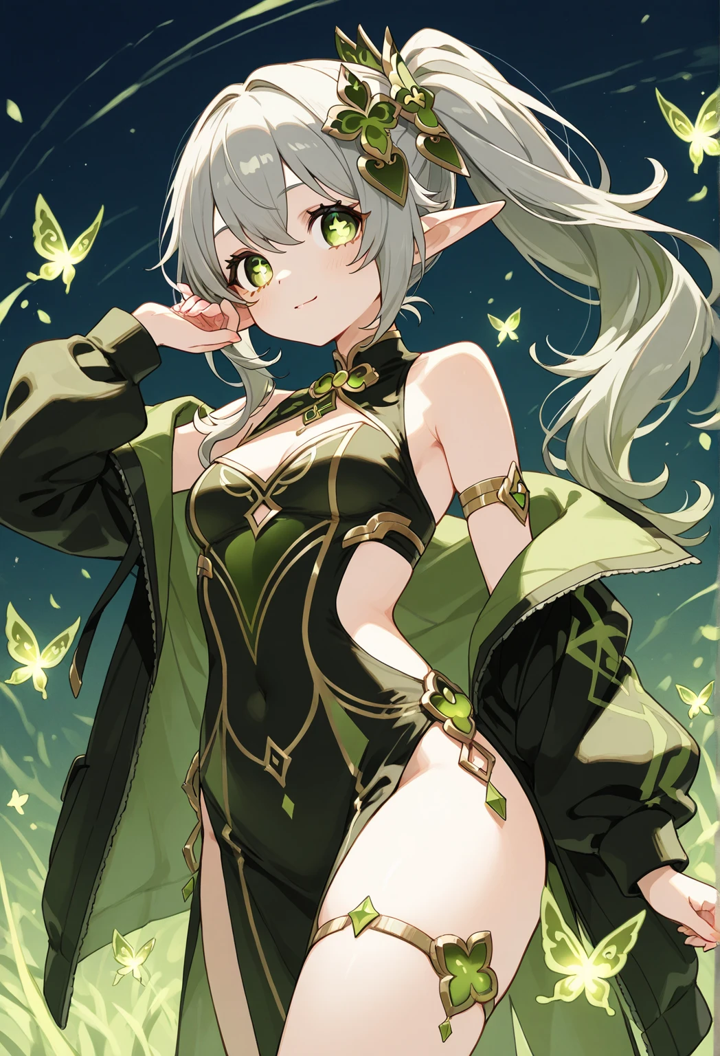 Best Quality, masterpiece, ((Solo, 1girl)), high elf archer, fine detailed shiny eyes, small chest, high resolution, best lighting, extremely detailed illustrations, blush, embarrassed, smile, open mouth, crotch seam, cameltoe, day, dripping wet, no panty, very NSFW, female masturbation,cum everywhere, view from behind, butt visible, panty wedged in butt, no top, very hot, cum on face,