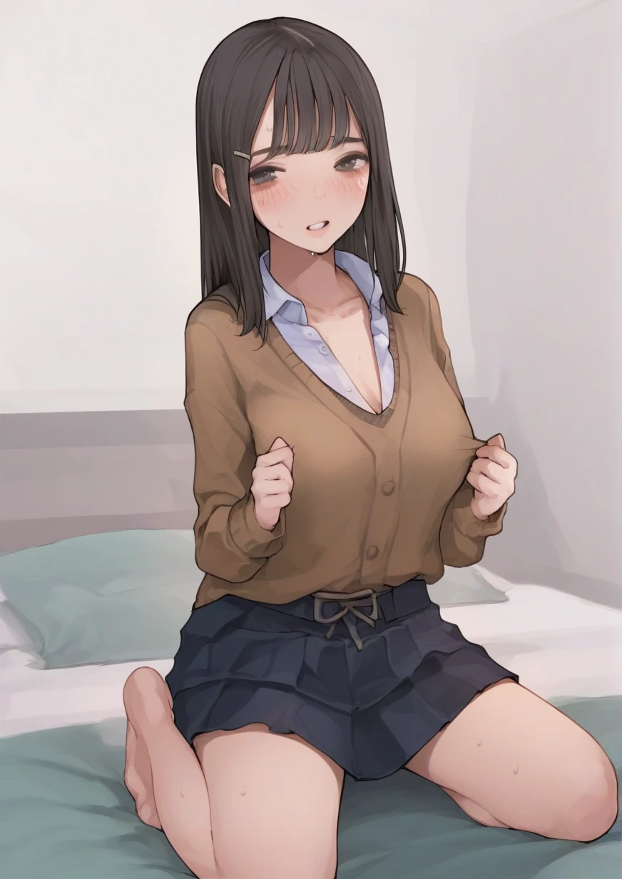 1girl, solo, standing, tohsaka rin,
brown hair, twintails,
blue eyes, looking at penis, penis awe,
red sweater, black skirt, pleated skirt, cross,
large breasts,
futanari, erection, large penis, large testicles, sagging testicles,
indoors, mansion, renaissance, brown walls, window, curtains,
<lora:Erect Human Penis v2:1>