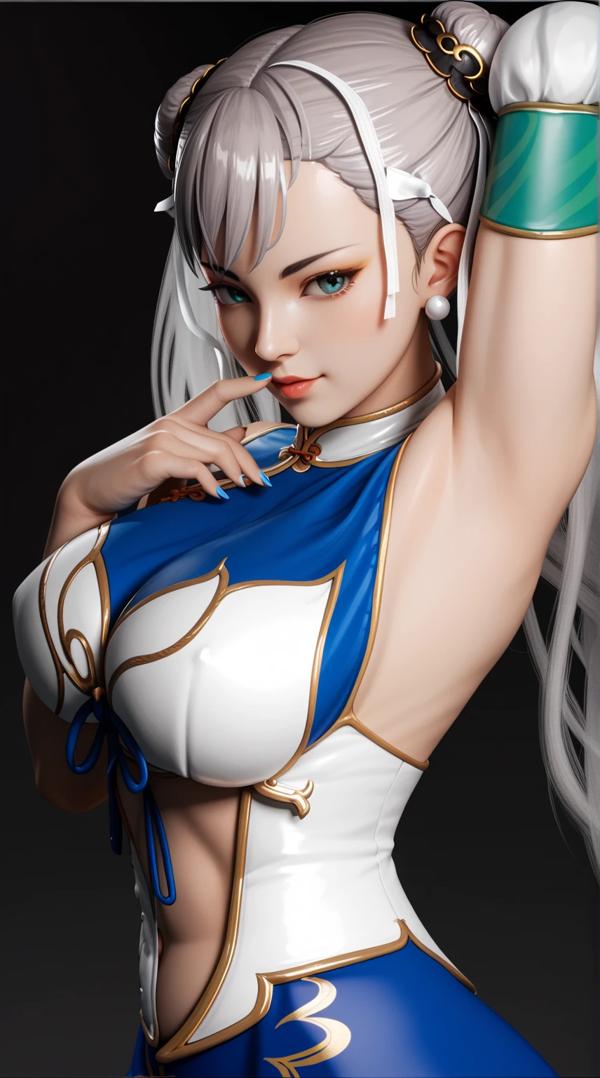Upper part of the body, Elegant mature woman, curvilinear, by white, long ponytail, hits, Blue eyes, bare shoulder, long leggings, Fancy, medieval, 4k resolution, high quality