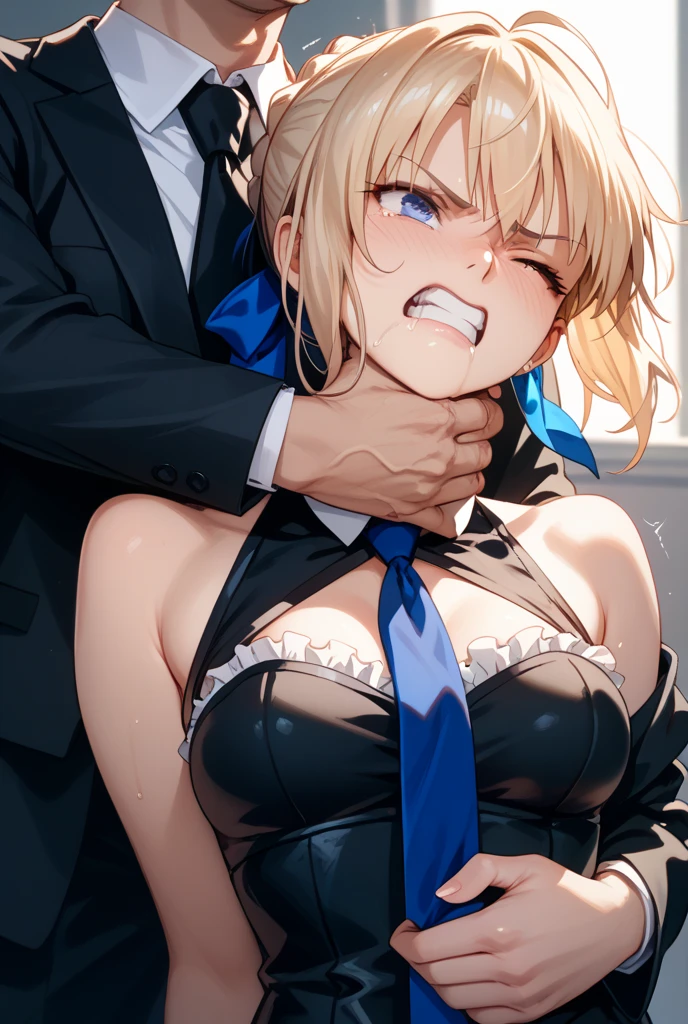 (masterpiece,best quality:1.3),(ultra-detailed,high resolution:1.2),(illustration),((an extremely delicate and beautiful)),(detailed background), ahegao,3shota boys,1girl, ((((multiple boys)))), hetero, (1muscular girl),(long hair),(blonde hair, light blue eyes, (huge breasts), pale skin, shiny skin,(trembling),((She wears collared shirt,blazer,pleated skirt,necktie,black pantyhose)), cum in pussy,(cum on clothes:1.4), cum on breasts,cum on body,cum facial, bukkake, cum in mouth,cum on hair,(excessive cum),(3shota boys,short stature:1.4),((smug)),small penis, fellatio, (((irrumatio))), sobbing, catch head,cum in mouth,sex, (wrestling ring),