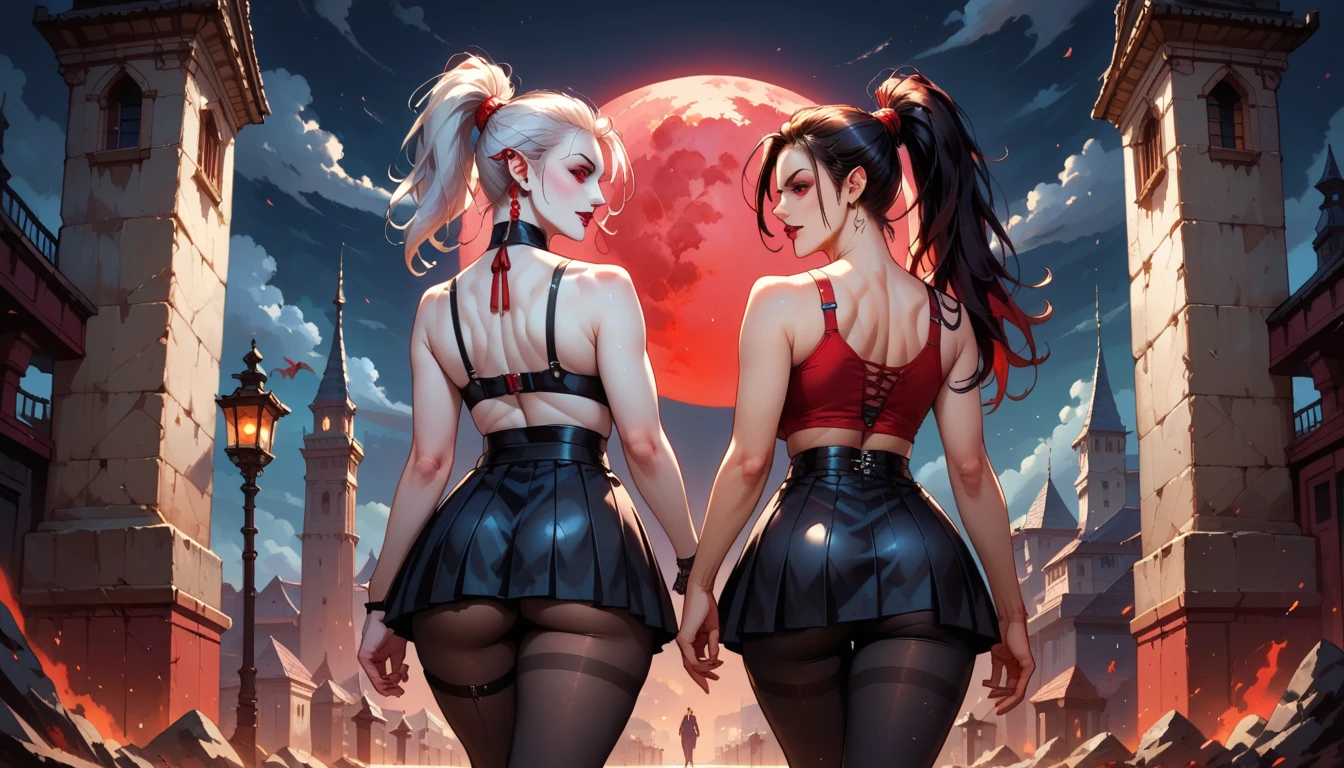 (((Create one .), (Realistic), (close), (Stand Tall)), ((Dark and mysterious), (night, Rain of blood, Gothic anime)))_(( (Gothic unusual masterpiece of art)),((Ominous clouds, Hauntingly beautiful, Ethereal moonlight, Spooky Shadow))_((Beautiful appearance, Half turn 16+ Year),(Realistic)),((Small pink breasts, graceful, Slim young hips)),((Long double braids),(Tight braids), (Braided hair),(Black Hair)),((red lips)), ((smile)))_ ((((Glowing Skin: 1.5, White skin, White skin: 1.5)),((sexy),(erotic),(cute),(Browsing Caution)))_(((Exposing shoulders, red lace dress)),(((red chiffon dress, Very short dress, Fitted), (red), (Transparent lace dress)),((Standing almost naked - Tattoo)))_(((Arm with elbow pad, Tactical Glove Palm),(Bare thighs, Stomach)) ,((Combat leg knee pads, Stockings up to the thighs)), ((Thick leather lace-up boots)))_(((great artistry, Exquisite detail, Dramatic lighting, vibrant red hues), (Beautiful lily flower, red with black), (Ominous lily flower, Strange symbols, Surreal elements))_((Strong contrast, Spooky, artistic masterpiece, Detailed Texture, Dark Color Palette, Sinister Fear)))_(((Digital Painting, Anime Style, cyber punk ), (最high quality, 4K, High resolution, masterpiece: 1.2)),((Super detailed)),((Realistic, photoRealistic, photoRealistic: 1.37)))_(((Soft and clear shape, High-level overview, Attention to detail )))_(((high quality, 16K | Ultra HD | Full HD))).