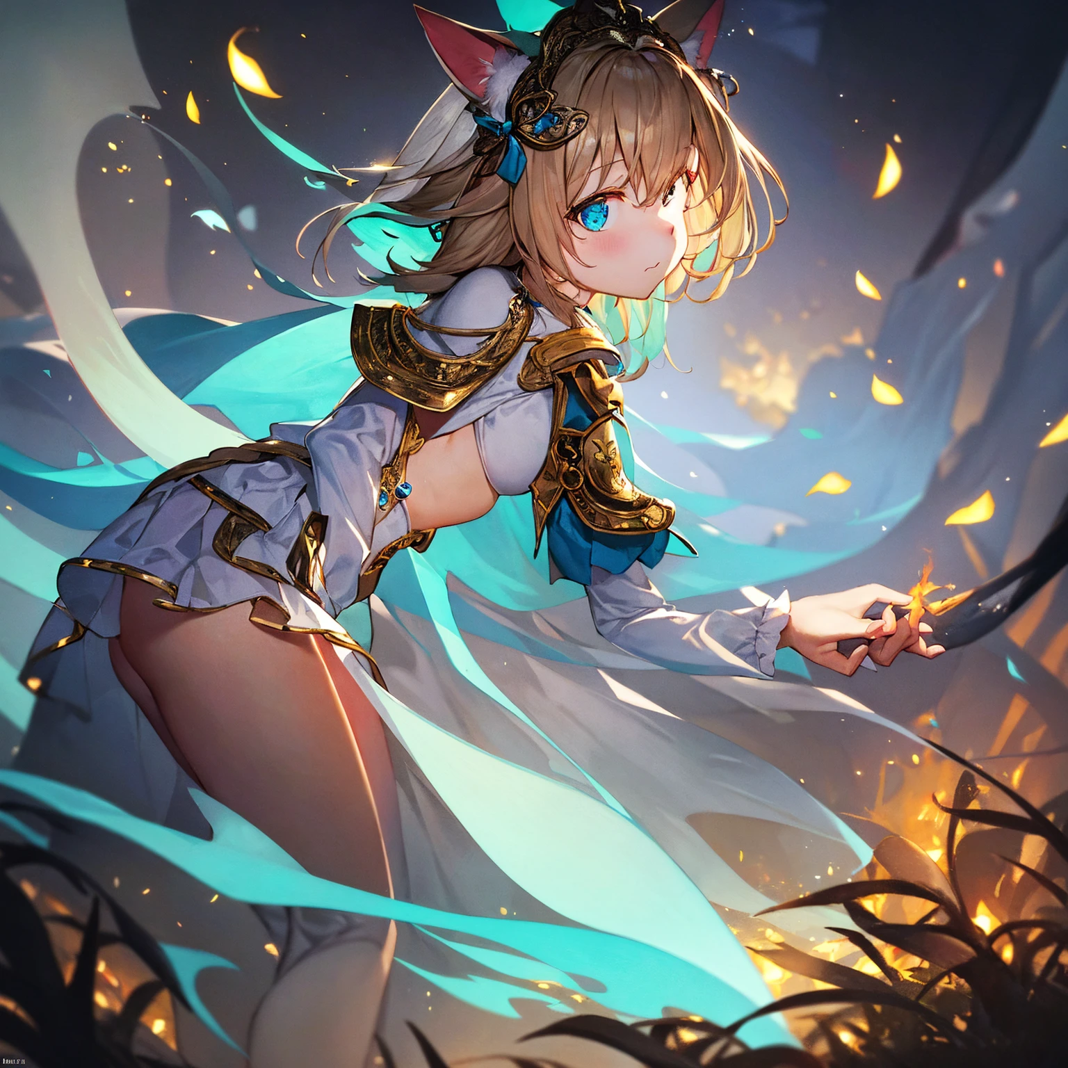 Accompanied by a cute cat、((magical little girl)), ((Gorgeous starry sky background)), ((ultra-definition)), ((Best Illustration)), ((cinematlic lighting)), dynamic ungle, floating, Filigree, (Glitter:1.2 )、(brilliance:1.2)、(brilliance:1.2)、Classic、(painted:1.1)、(Sketched:1.1)、(top-quality)、(masterpiece:1.2)、(Anime style)、(独奏)、Beautiful Detail Face、(cute face:1.3)、(big eye:1.3)、colourful hair、(length hair:1.2)、(Floating hair:1.2)、(Magical Girl Costumes)、detailed costume、(Shining wand:1.3)、(Magic Effects:1.3)、(flowing skirt:1.2)、(Cute boots:1.1)、(Transparent substrate:1.1)、(shimmer:1.2)、(Glow:1.2)、(brilliance:1.2)、(flickering:1.2) , (glare:1.2)