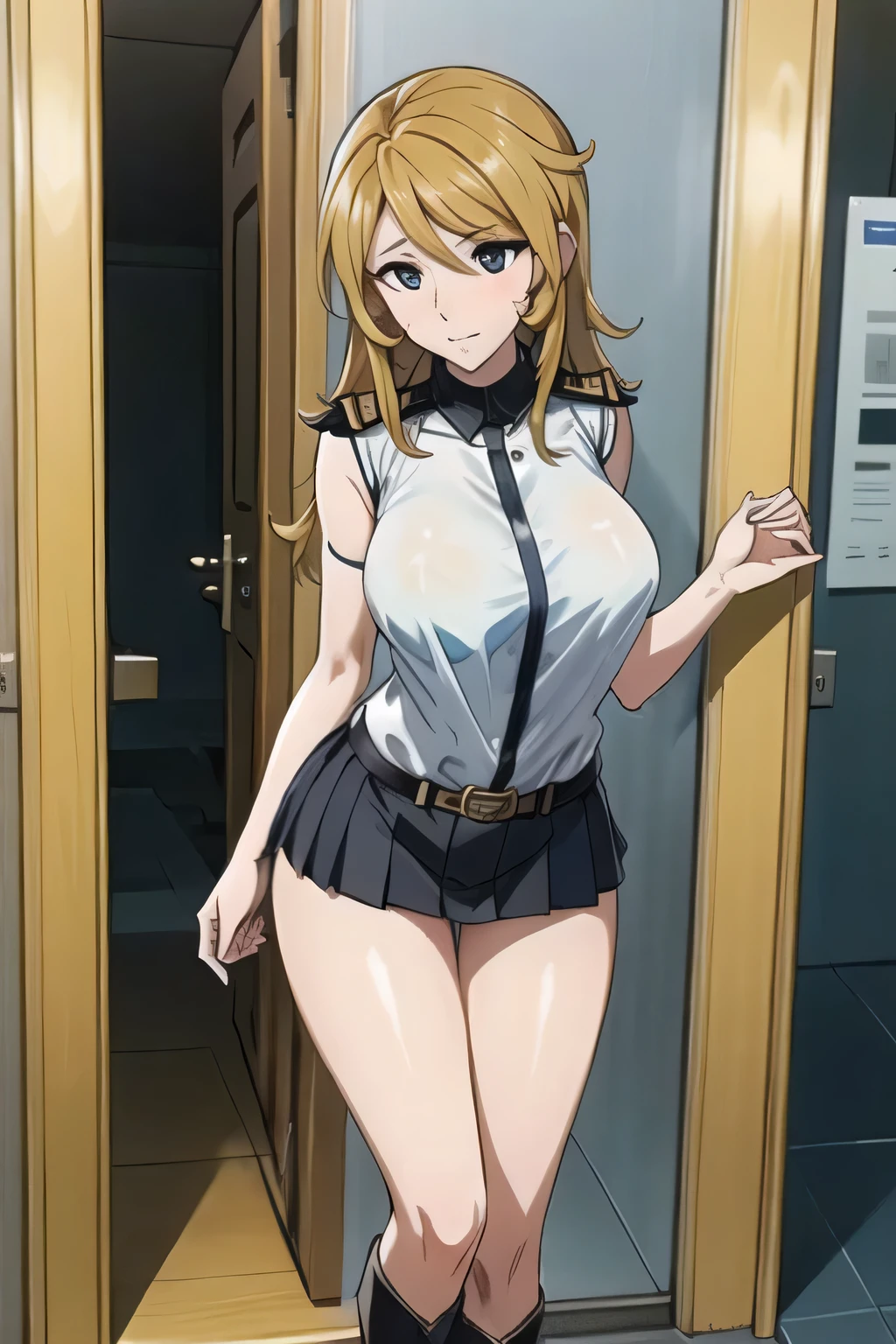 Draw white knee-high boots on both legs,Let's draw a short pleated mini skirt,Big BreastsをさらにBig Breastsに描いて下さい,{{x}},draw her expression more delicately,walking alone, city tour ,,(((she is wearing casual tourist wear))), I have a SLR camera ,(Let's draw a more delicate look),(sleeveless wool sweater),( navy blue pleated miniskirt,white panties),(That work is enough for one person {X} is very important for work)、 That's enough,frown。unless the job requires it。 {X}、 , Attractive 40-year-old adult woman jumps out of her uniform, Big black wavy hair, , Big Breasts, Thin Waist , , ,