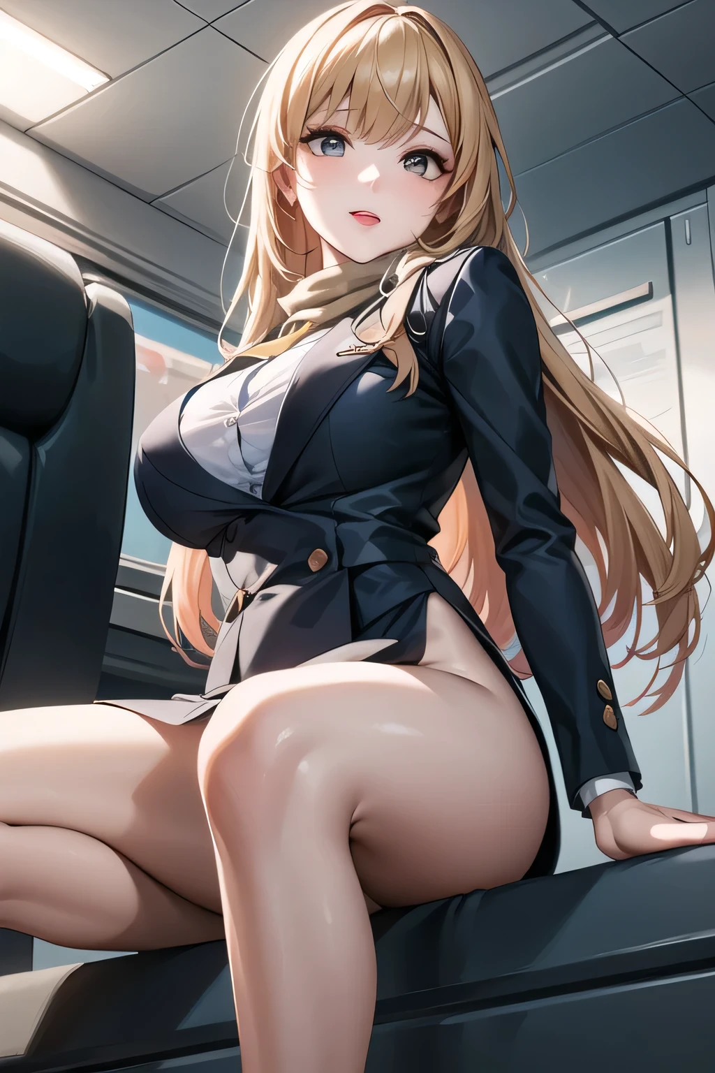 (((Lower Body、Shooting from below))、(((Accentuate your butt、Shiny underwear)))、Highest quality, 8k, masterpiece :1.3)), whole body, Sharp focus :One Girl,Glowing Skin,SSexy pose,Highest quality,Tabletop,shape,Very delicate and beautiful,Hmph,8k壁紙,wonderful,In detail,Official Art,Very detailedなティッカーUnity 8k壁紙,Unbelievably ridiculous,Large file size,Very detailedな,High resolution,Very detailed,Beautiful detailed girl,Realistic,X-ray,The queue is full,(((Uniform Blazer、mini skirt)))、(((Big Breasts、Long golden hair、Uniform Blazer、Her hairstyle is twin tails.)))、(((bus、Sit in a chair in the car)))、Stand upright、Cleavage , ((Long blonde、Her hairstyle is twin tails.))、Uniform Blazer、exy pose、Her hairstyle is twin tails.