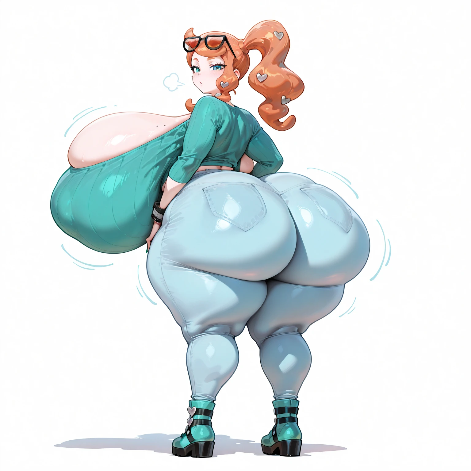 1970's, poison, long hair, smile, extra long and thick neon pink hair, extra long body length braided ponytail, ringed eyes, in Russian Athletic track suit flying through the air high above the Toronto city skyline, (((hyper breasts))), (((hyper belly))), ((hyper bloated belly)), (((spherical inflation))), discomforted yet pleasurable look on face as her body is filling up with rapidly inflating with volatile gasses to become a giantess living inflatable sex doll, her hands stroking her erect thick and inflated hyper penis!!!, ((((hyper muscles!!!)))), (multiple air hoses plugged into back, thighs and ass from giant air O2 canister strapped to her back)